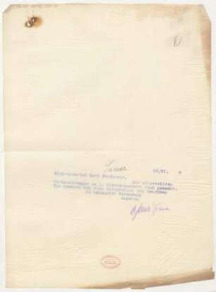 Brief an Emil von Sauer : 26.06.1915