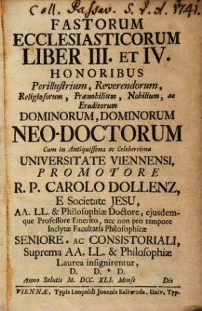 Fastorum ecclesiasticorum liber III. et IV.