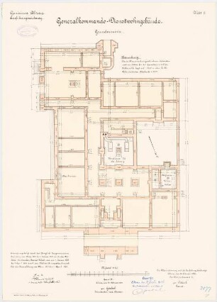Garnison, Hamburg Dienstwohnung des Generalkommandanten: Grundriss Fundamente 1:100