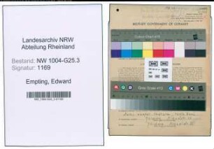 Entnazifizierung Edward Empting , geb. 13.09.1920 (Kaufmann)