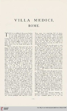 Villa Medici, Rome [Text und Tafeln]