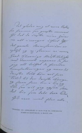 Frederik VII's Optegnelse Af Hans Svar Til Københavns Kommunalbestyrelse, 21 Marts 1848.