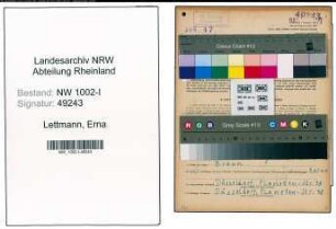 Entnazifizierung Erna Lettmann, geb. 15.01.1904 (Kaufm.Angest.)