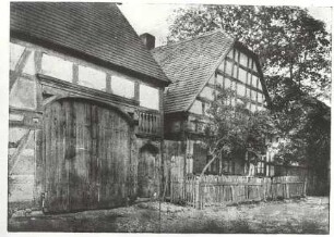 Bauernhof in Rietdorf : Bauwesen - Wirtschaftsgebäude und Gehöfte. Ort: Rietdorf. Gehöft mit Torhaus in Rietdorf bei Dahme.