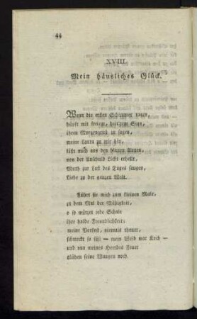 XVIII. Mein häusliches Glück