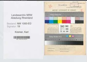 Entnazifizierung Karl Kremer, geb. 09.03.1891 (Lehrer)