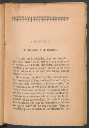 Capítulo I : El hombre y su destino
