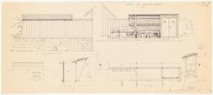 Gartenhaus für Geräte und Pflanzen: Grundriss, Ansichten, Schnitte, Details 1:20
