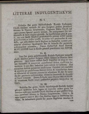 Litterae Indulgentiarum.