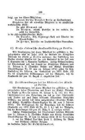 Preisbewerbungen bei der Akademie der Künste zu Berlin : [II. Akademien und Universitäten]