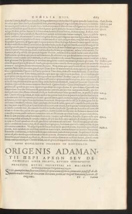 Origenis Adamantii Peri Archōn Seu De Principiis Liber Primus ...