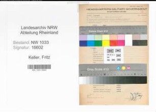 Entnazifizierung Fritz Keller , geb. ()