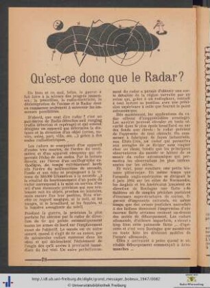 Qu'est-ce donc que le Radar?