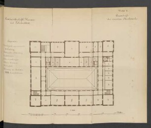Tafel V. Landwirthschaftl. Museum und Lehr-Institut. Grundriss des zweiten Stockwerks