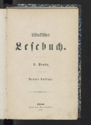 1. Stufe: Lübeckisches Lesebuch