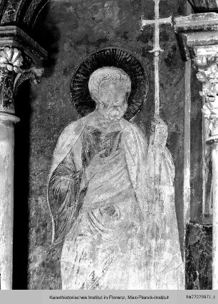 Gewölbedekoration : Ausmalung der Galerien : Wimpergarkaden und östliche Apostelgruppe