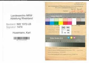 Entnazifizierung Karl Husemann , geb. 06.03.1892 (Lehrer)