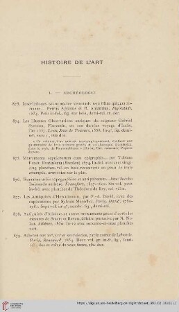 Histoire de l'Art (Nr. 873 - 1005)
