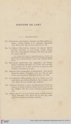 Histoire de l'Art (Nr. 873 - 1005)