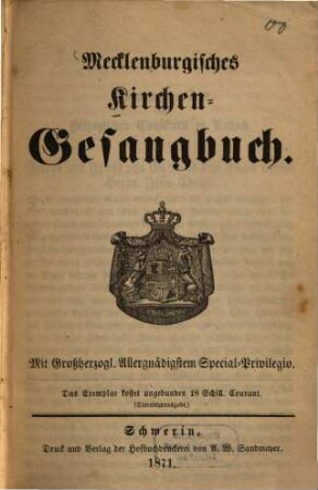 Mecklenburgisches Kirchen-Gesangbuch