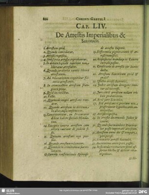 Caput LIV. De Arrestis Imperialibus & Saxonicis