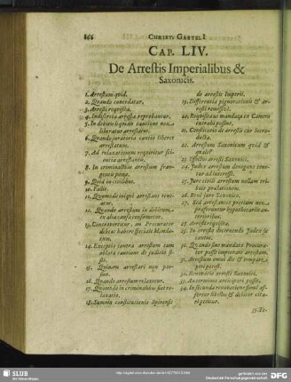 Caput LIV. De Arrestis Imperialibus & Saxonicis
