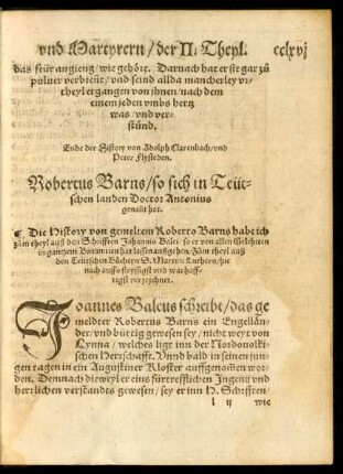 Robertus Barns/ so sich in Teütschen landen Doctor Antonius genannt hat.