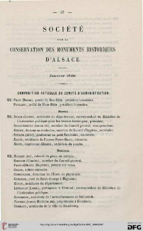 Société pur la conservation des monuments historiques d'Alsace: composition actuelle du Comité d'administration