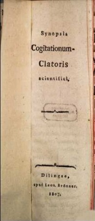 Synopsis cogitationum clatoris scientifici