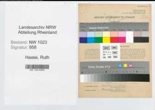 Entnazifizierung Ruth Haase , geb. 15.11.1910 (Lehrerin)