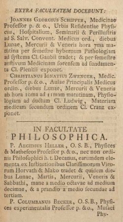 In facultate philosophica.