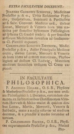In facultate philosophica.