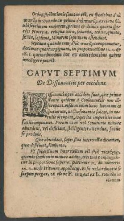 Caput Septimum De Dissonantiis per accidens.