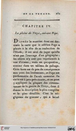 Chapitre IV: La plaine de Troye, suivant Pope