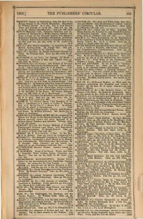 Publishers' circular and booksellers' record. 1856