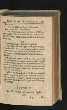 Sectio II. De Variatione Pronominis Possesivi.