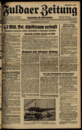 Ausgabe vom Samstag, den 13. Juli 1940.