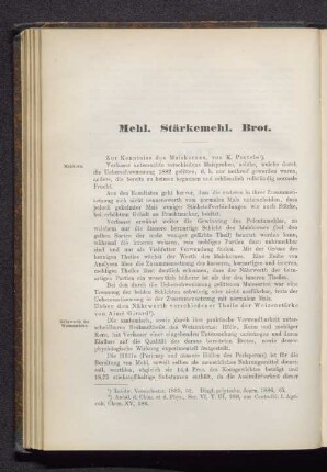 Mehl. Stärkemehl. Brot