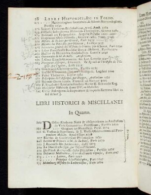 28-36 Libri Historici & Miscellanei in Quarto