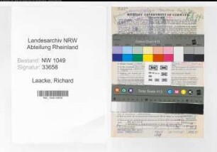 Entnazifizierung Richard Laacke , geb. 10.04.1901 (Revisor)