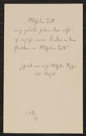 Brief von Alfred Nicolovius an Margarete Winkelmann vom 20.10.1886