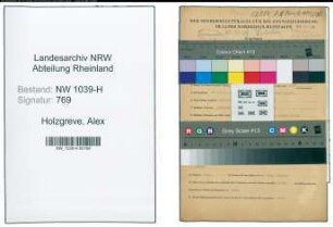 Entnazifizierung Alex Holzgreve , geb. 10.11.1910 (Bahnbeamter)