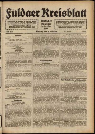 Ausgabe vom Montag, den 06. Oktober 1919.