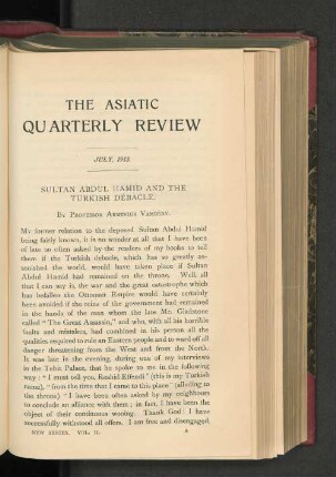 Sultan Abdul Hamid and the Turkish Débacle.