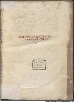 Institutiones Graecae grammatices Urbani Bellunensis