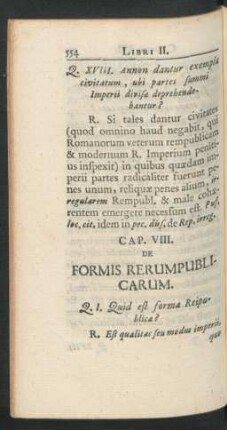 Cap. VIII. De Formis Rerumpublicarum