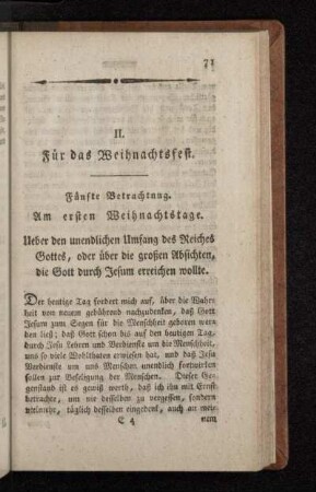 II. Für das Weihnachtsfest.