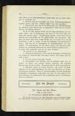 ¬Der¬ Sturm auf dem Meere : Stoff zu einer Lektion