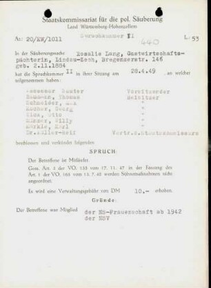 Lang, Rosalie