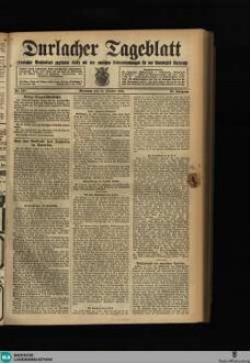 Durlacher Tagblatt : Heimatblatt für die Stadt und den früheren Amtsbezirk Durlach; Pfinztäler Bote für Grötzingen, Berghausen, Söllingen, Wöschbach u. Kleinsteinbach